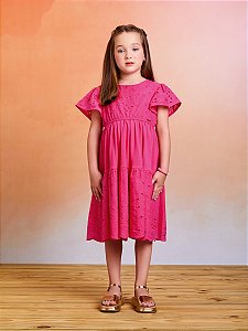Vestido Infantil Laise Pink Momi