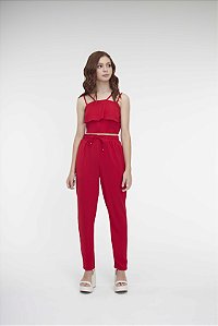 Conjunto Tecido Vermelho Bobbyluu
