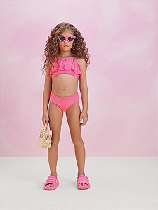 Biquini Infantil Strass Pink Anime
