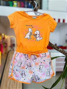 Conjunto Infantil Laranja Dino Jaca Lele