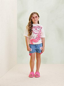 Blusa Infantil Sereia Ariel Perola Anime