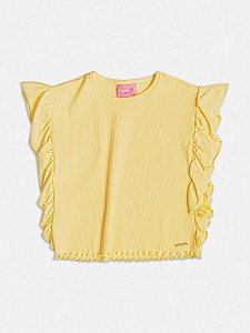 Blusa Infantil Babados Amarelo Momi