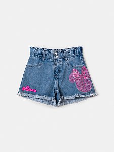 Shorts Infantil Minnie Jeans Anime