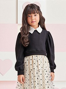 Vestido Infantil Tule Florzinha Momi