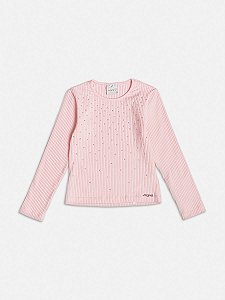 Blusa Infantil Strass Rosa Momi
