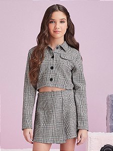 Blazer Teen Tweed Preto/off I Am