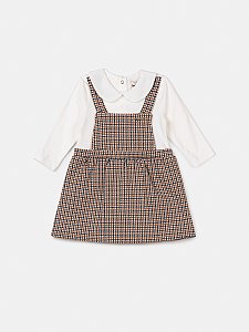 Vestido Infantil Xadrez Caramelo Anime