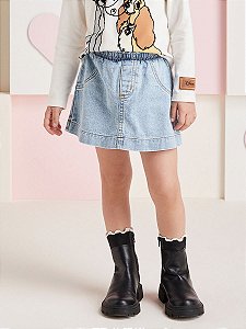 Shorts Saia Infantil Jeans Momi