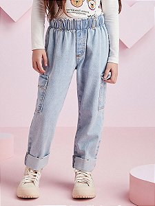 Calca Jeans Infantil Bolso Cargo Momi