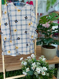 Vestido Xadrez Margaridas Jaca Lele