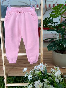 Calca Infantil Fem Moletom Rosa Nini
