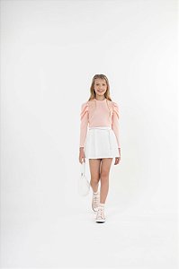 Blusa Teen Salmon Strass Bobbyluu