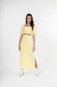 Vestido Teen Amarelo Bobbyluu