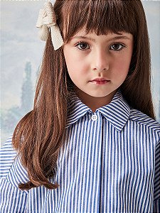 Camisa Infantil Listrado Azul Anime