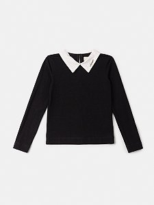 Blusa Infantil Preta Gola Anime