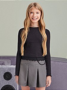 Blusa Com Tule  Preto I Am