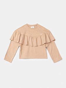 Blusa Infantil Babado E Strass Anime