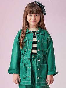 Jaqueta Infantil Verde Bandeira Anime
