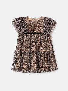 Vestido Bebe Tule Animal Print Anime