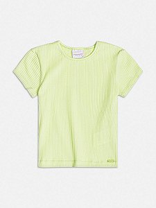 Blusa Infantil Basica Canelada Verde Momi
