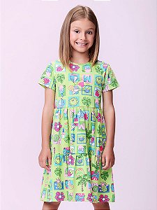 Vestido Infantil Icones Tropicais Momi