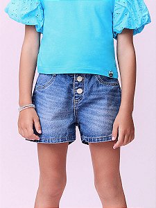 Shorts Jeans Infantil Botoes Momi