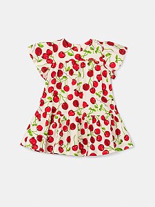 Vestido Infantil Doces Cerejas Anime