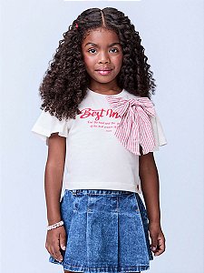 Blusa Infantil Com Laco Listrado Momi