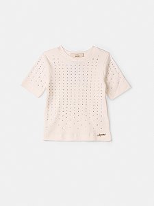 Blusa Infantil Com Strass Perola Anime