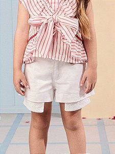 Short Infantil Sarja Branco Anime