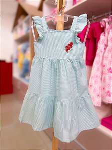 Vestido Infantil Listrado Cereja Nini Bambini