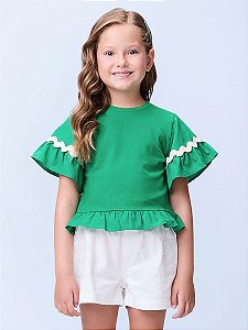 Blusa Infantil Sianinha Verde Puro Momi