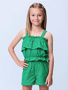 Conjunto Infantil Com Laise Verde Momi