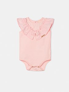 Body Bebe Com Babado Sobreposto Rosa Anime