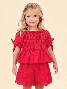 Conjunto Infantil Laise Vermelho Real Anime