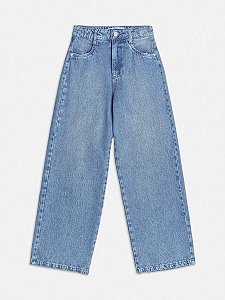 Calca Wide Leg Jeans Com Foil Jeans I Am