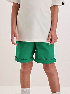 Bermuda De Sarja Infantil Verde Puro Youcci