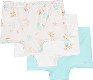 Kit Calcinha Boxer Fundo Do Mar