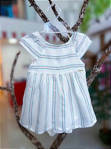 Vestido Com Body Bebe Listras Nini Bambini