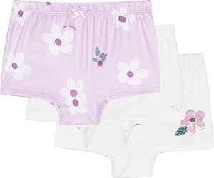 Kit Calcinha Lavanda Flor