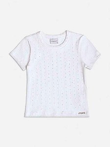 Blusa Infantil  Canelada Com Strass Momi
