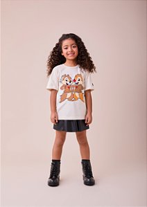 Saia De Couro Infantil Com Pingente Preto