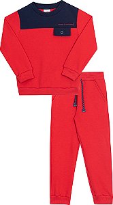 Conjunto Infantil Vermelho Com Marinho