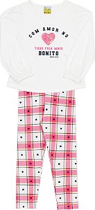Conjunto Infantil Com Legguing Xadrez