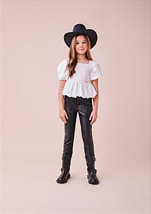 Calca Infantil Couro Preto Anime
