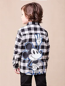 Camisa Infantil Xadrez Preto/off Youccie