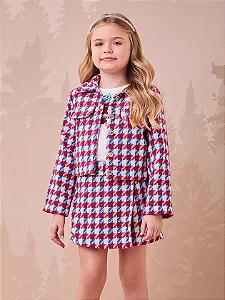 Casaco Infantil De Tweed Xadrez Momi