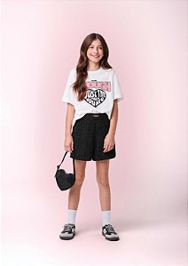 Shorts Teen Tweed Preto I Am