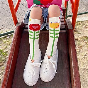 Meia Infantil Jardim Secreto Amarela Cantarola