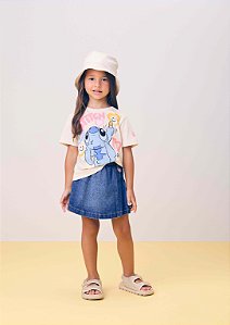 Blusa Infantil Stitch Aloha Bege Momi